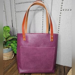 Portland Leather Goods Classic Medium Tote Violet Moon